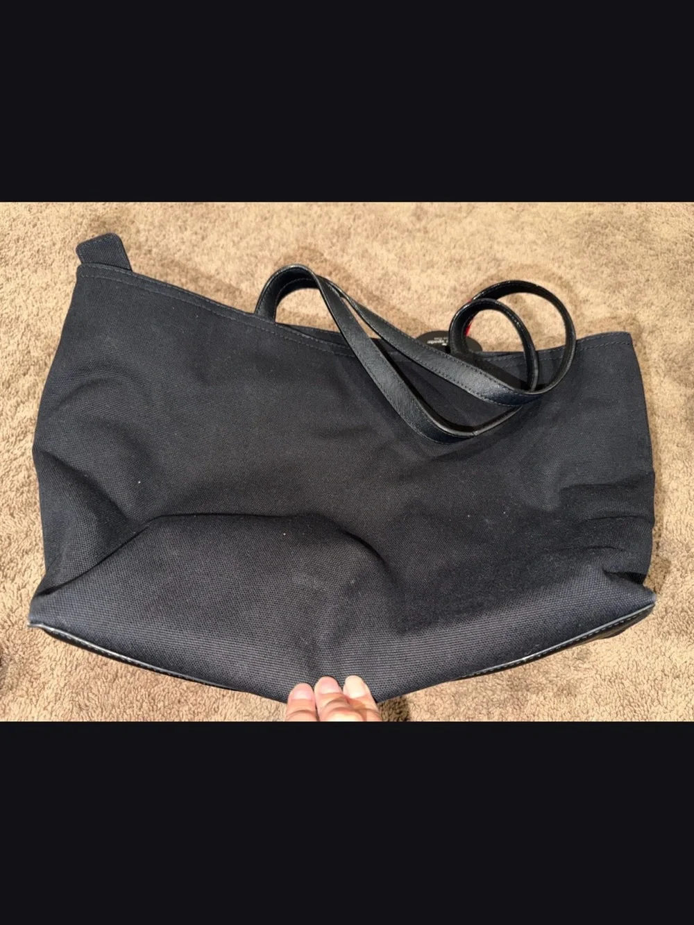 kate spade black tote with red bow Minnie silhouette